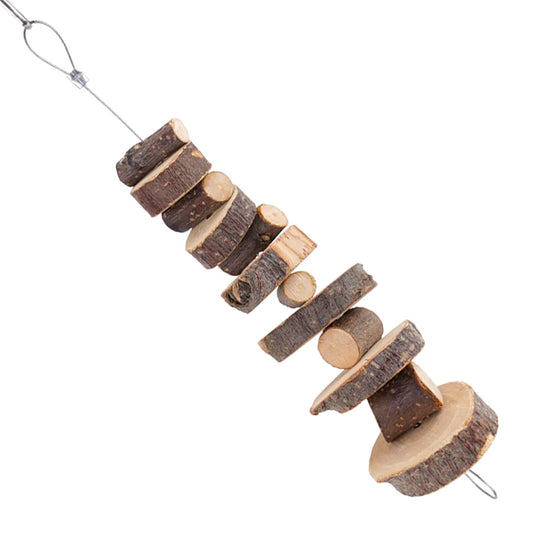 Přírodní dřevěná hračka na obrušování zubů – pro hlodavce a malé mazlíčky - Hračky Pro Mazlíčky