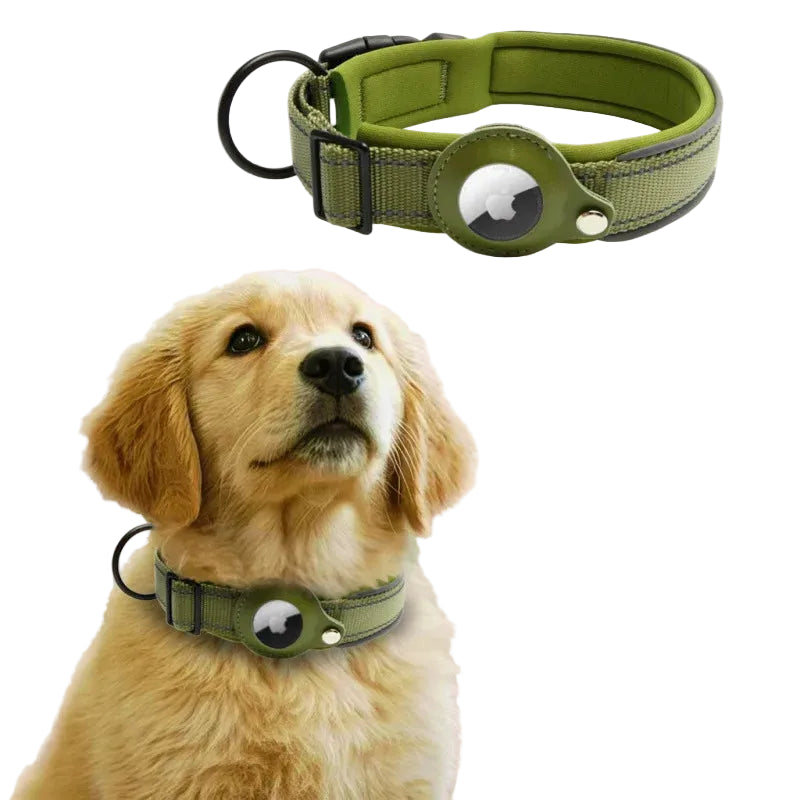 Obojek pro psa s AirTag - Reflexní polstrovaný obojek - Hračky Pro Mazlíčky