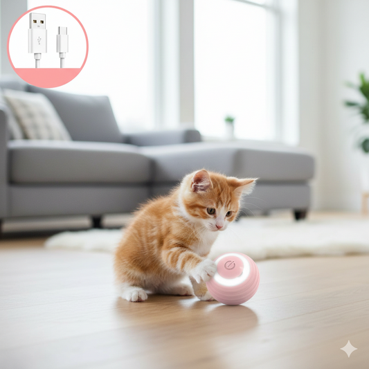 Interaktivní chytrý míček pro kočky – automatický, tichý, dobíjecí - Hračky Pro Mazlíčky